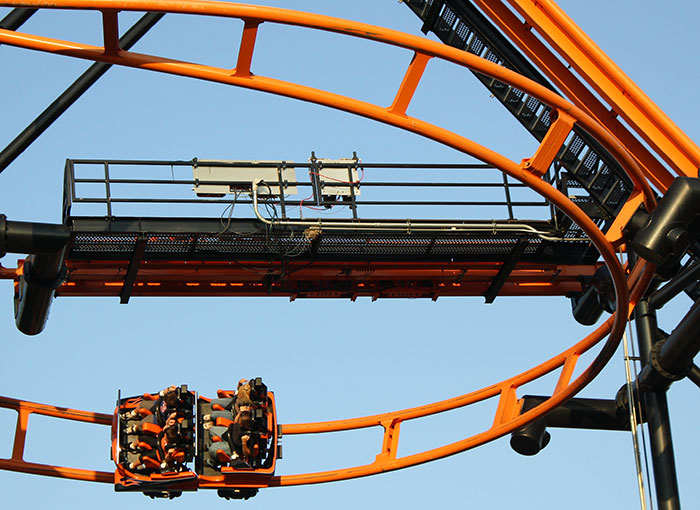 The Steel Hawg Rollercoaster at Indiana Beach Amusement Resort, Monticello, Indiana