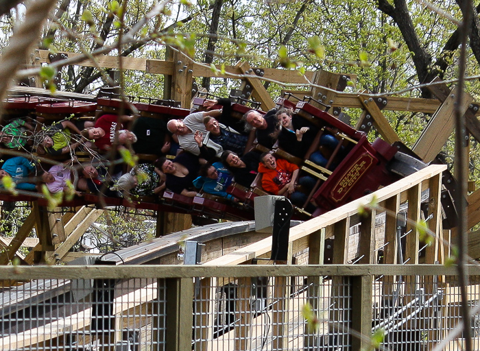 The new Outlaw Run Looping Wooden Coaster  at Silver Dollar City, Branson, Missouri