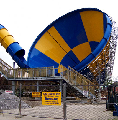 The Tornado Water Slide at Six Flags Kentucky Kingdom, Louisville, KY