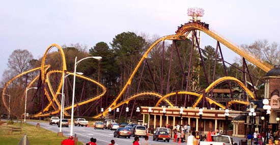 The Georgia Scorcher Rollercoaster at Six Flags Over Georgia, Austell, GA