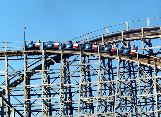 The Texas Giant Rollercoaster at Six Flags Over Texas, Arlington, TX