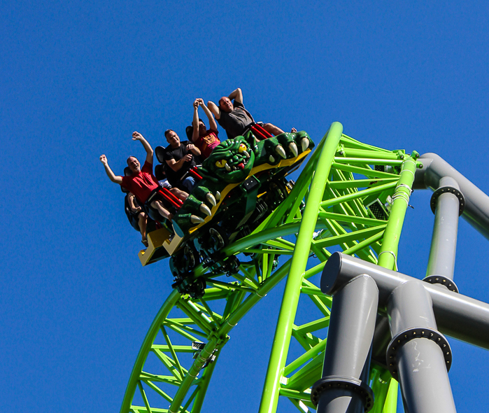 The Monster a new for 2016 Gerstlauer Infinity roller coaster at Adventureland Amusement Park, Altoona, Iowa