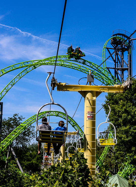 The Monster, a new for 2016 Gerstlauer Infinity roller coaster at Adventureland Amusement Park, Altoona, Iowa