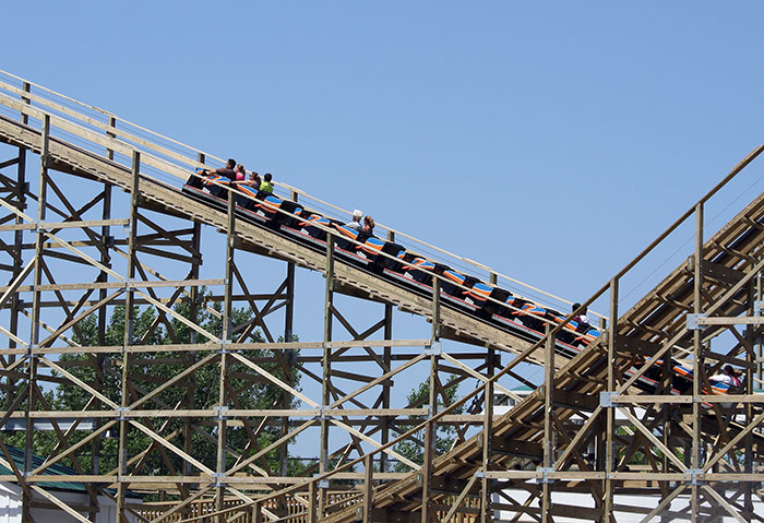 The Zippin Pippin Rollercoaster at Bay Beach Amusement Park, Green Bay Wisconsin