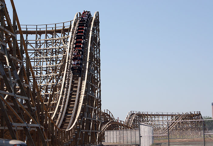 The Zippin Pippin Rollercoaster at Bay Beach Amusement Park, Green Bay Wisconsin