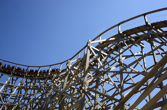 The Zippin Pippin Rollercoaster at Bay Beach Amusement Park, Green Bay Wisconsin