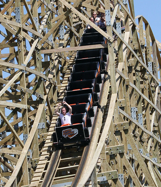 The Zippin Pippin Rollercoaster at Bay Beach Amusement Park, Green Bay Wisconsin