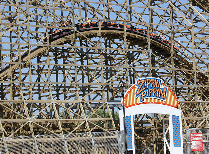 The Zippin Pippin Rollercoaster at Bay Beach Amusement Park, Green Bay Wisconsin
