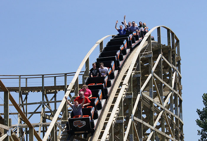 The Zippin Pippin Rollercoaster at Bay Beach Amusement Park, Green Bay Wisconsin