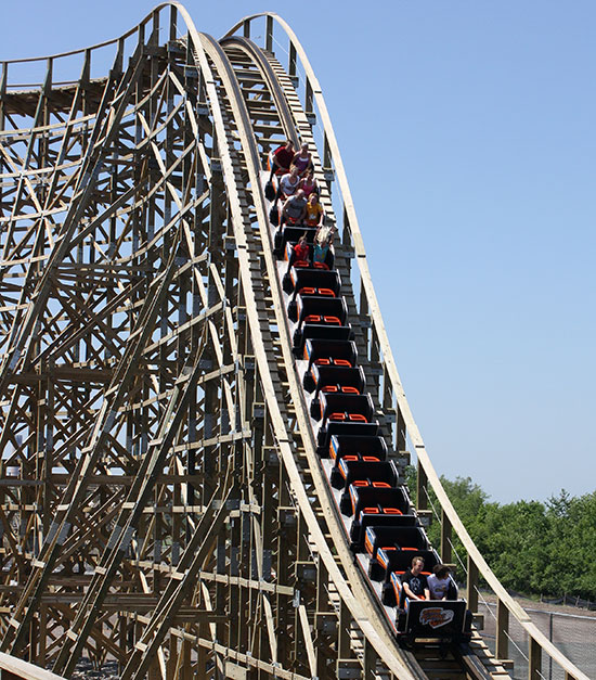 The Zippin Pippin Rollercoaster at Bay Beach Amusement Park, Green Bay Wisconsin