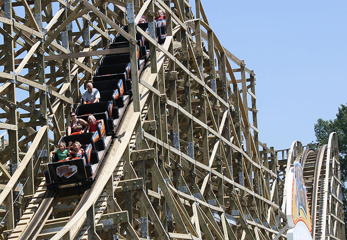 The Zippin Pippin Rollercoaster at Bay Beach Amusement Park, Green Bay Wisconsin