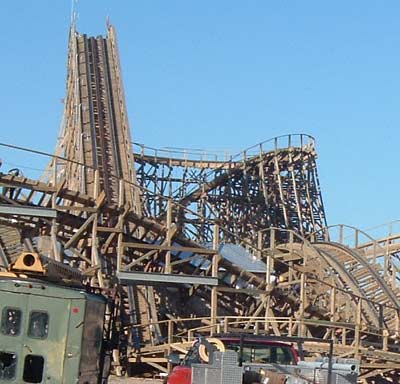 The New For 2006 Kentucky Rumbler Wooden Roller Coaster at Beech Bend Park In Bowling Green, Kentucky