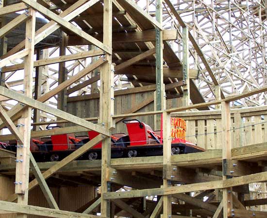 The New For 2006 Kentucky Rumbler Wooden Roller Coaster at Beech Bend Park In Bowling Green, Kentucky