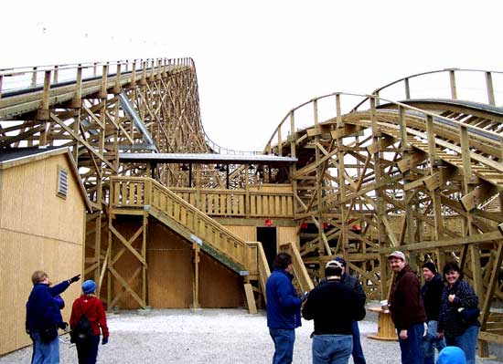 The New For 2006 Kentucky Rumbler Wooden Roller Coaster at Beech Bend Park In Bowling Green, Kentucky