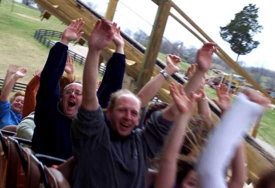 The New For 2006 Kentucky Rumbler Wooden Roller Coaster at Beech Bend Park In Bowling Green, Kentucky
