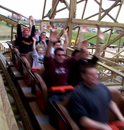 The New For 2006 Kentucky Rumbler Wooden Roller Coaster at Beech Bend Park In Bowling Green, Kentucky