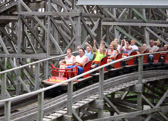 The Kentucky Rumbler roller coaster at Beech Bend Park in Bowling Green, Kentucky