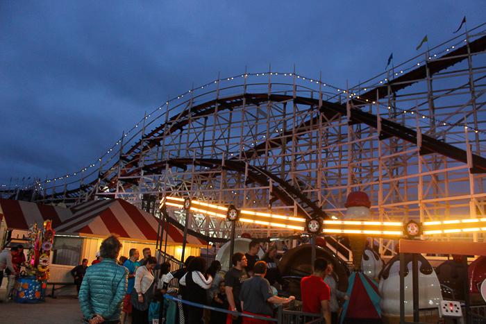 The Giant Dipper roller coaster at Belmont Park, Mission Beach, San Diego, California