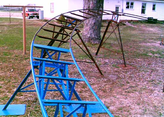 The Blue Two Homemade Backyard Coaster Under Construction