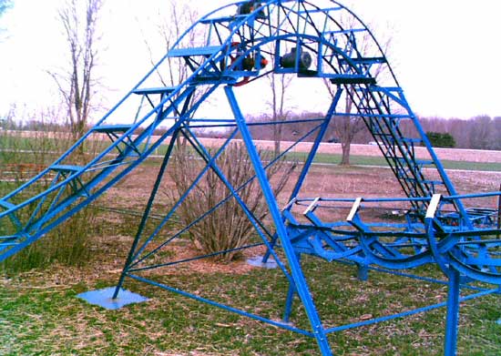The Blue Two Homemade Backyard Coaster Under Construction