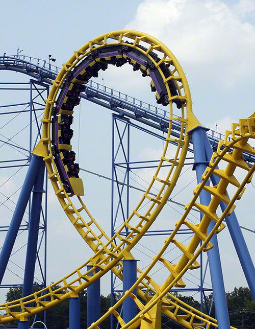The Carolina Cyclone Roller Coaster at Carowinds, Charlotte, North Carolina