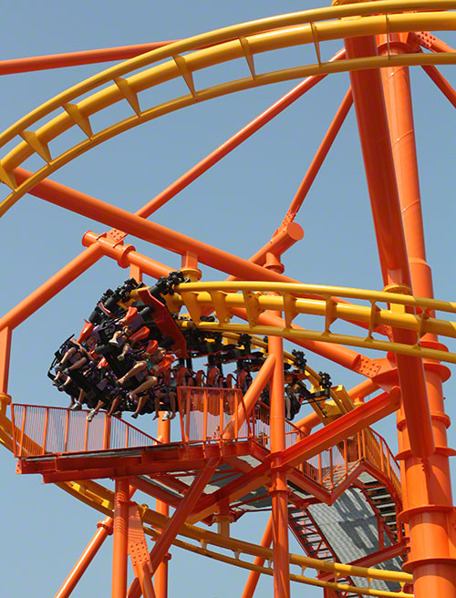 The Flying Ace Roller Coaster at Carowinds, Charlotte, North Carolina