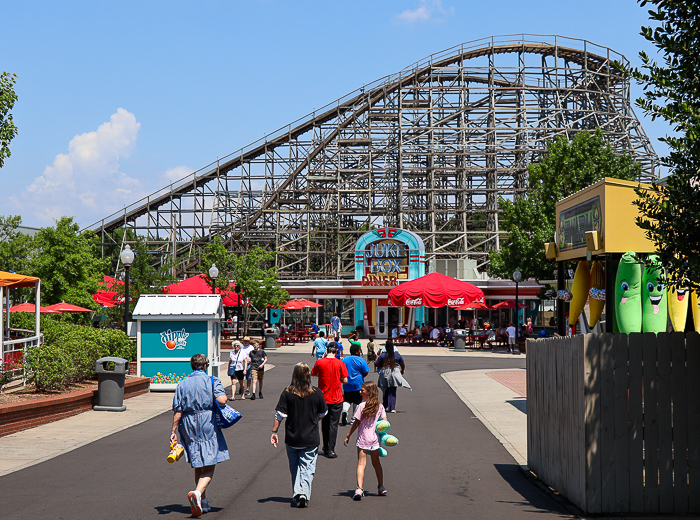 The Hurler roller coaster at Carowinds Theme Park, Charlotte North & South Carolina