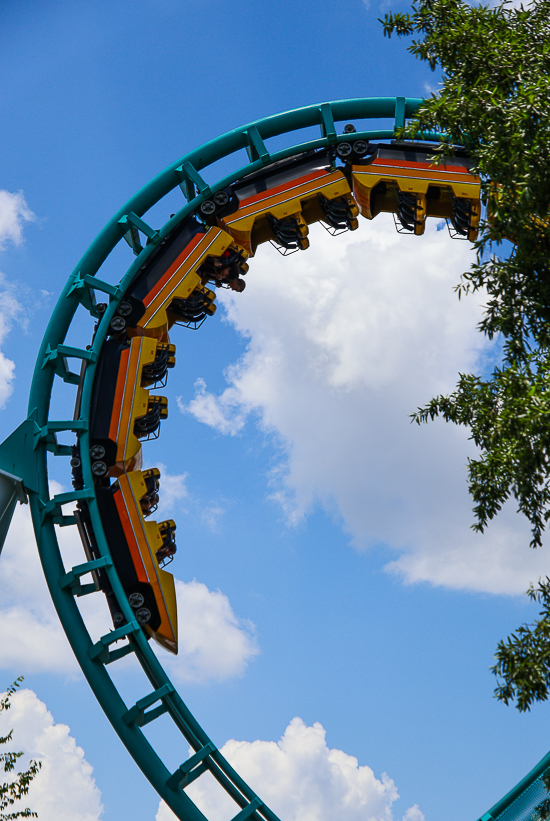 The Carolina Cyclone roller coaster at Carowinds Theme Park, Charlotte North & South Carolina