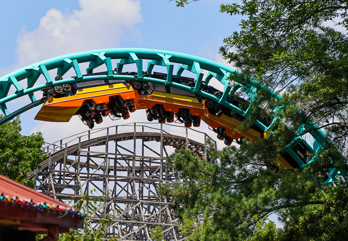 The Carolina Goldrusher roller coaster at Carowinds Theme Park, Charlotte North & South Carolina