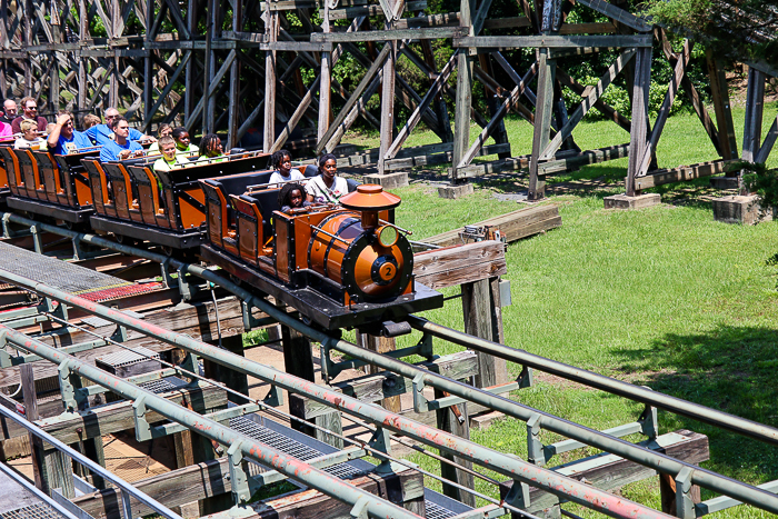 The Carolina Goldrusher roller coaster at Carowinds Theme Park, Charlotte North & South Carolina