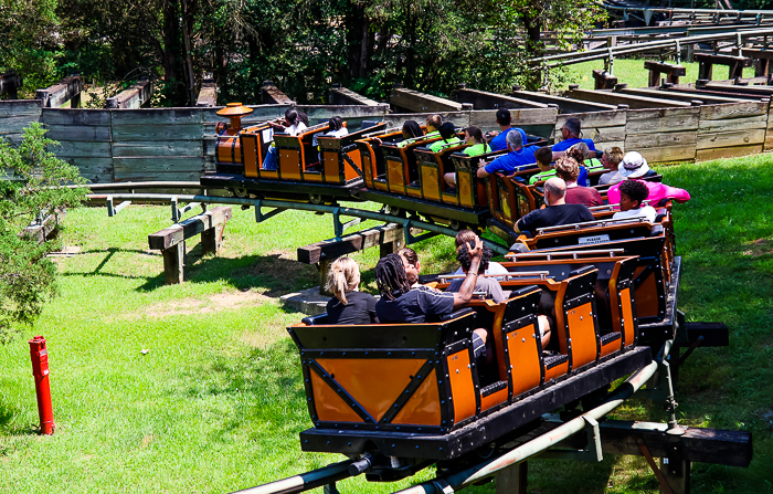 The Carolina Goldrusher roller coaster at Carowinds Theme Park, Charlotte North & South Carolina