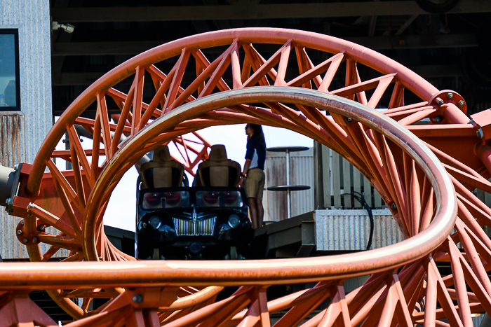 The Copperhead Strike roller coaster at Carowinds Theme Park, Charlotte North & South Carolina