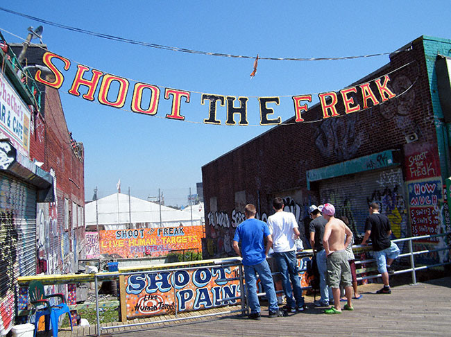 Shoot the Freak at Coney Island, Brooklyn, New York