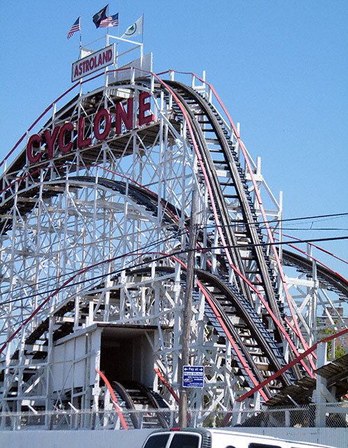 The Coney Island Cyclone at Coney Island, Brooklyn, New York