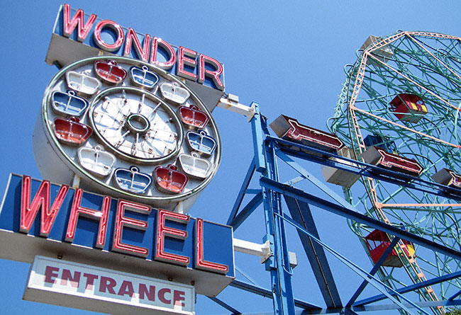 Deno's Wonder Wheel Park at Coney Island, Brooklyn, New York