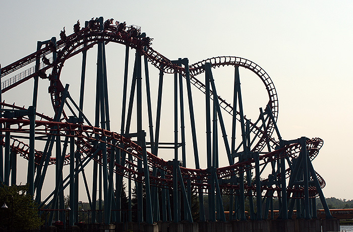 The Mind Eraser Roller Coaster at Darien Lake Theme Park, Corfu, New York