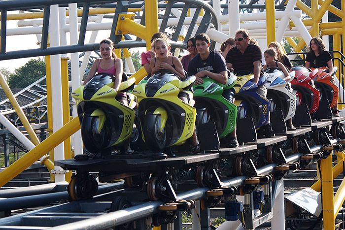 The OCC Motocoaster Roller Coaster at Darien Lake Theme Park, Corfu, New York