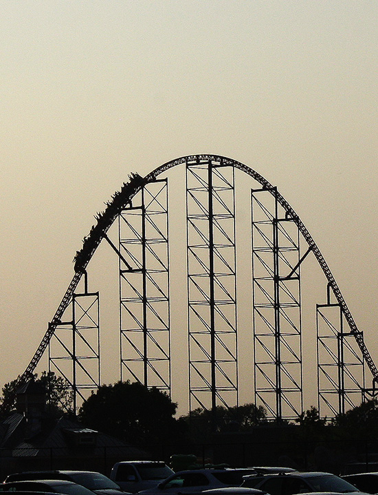 The Ride of Steel Roller Coaster at Darien Lake Theme Park, Corfu, New York