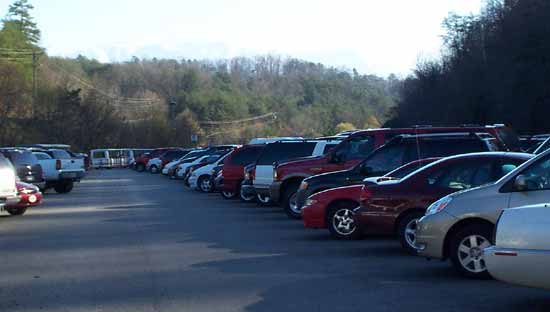 A Long Parking Lot At Dollywood 
