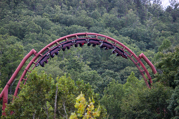The Tennessee Tornado rollercoaster at Dollywood Theme Park, Pigeon Forge, Tennessee