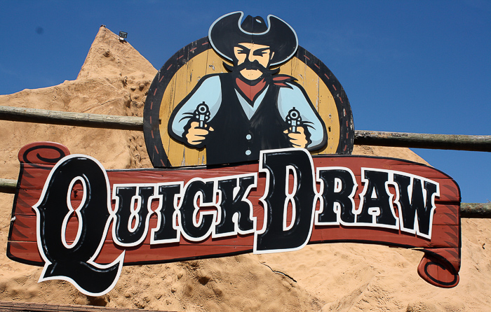 The Quick Draw Dark Ride at Frontier City Theme Park, Oklahoma City, Oklahoma