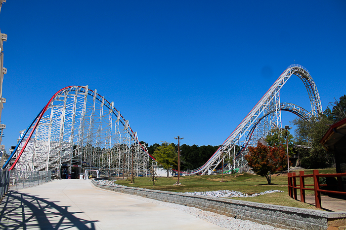 The ArieForce One roller coaster at  Fun Spot America Atlanta in Fayetteville, GA