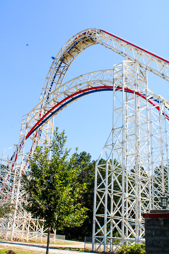 The ArieForce One roller coaster at  Fun Spot America Atlanta in Fayetteville, GA