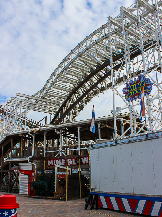 The Mine Blower looping wooden coaster at Fun Spot America Kissimmee, Florida