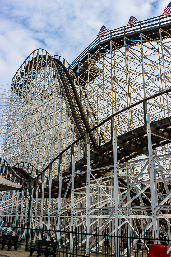 The Mine Blower looping wooden coaster at Fun Spot America Kissimmee, Florida
