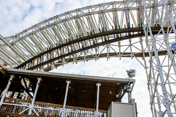 The Mine Blower looping wooden coaster at Fun Spot America Kissimmee, Florida
