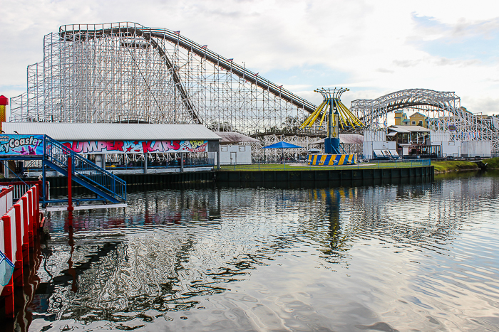 The Mine Blower looping wooden coaster at Fun Spot America Kissimmee, Florida