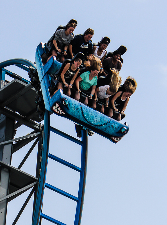 The Iron Shark Roller Coaster at Galveston Island Historic Pleasure Pier, Galveston, Texas