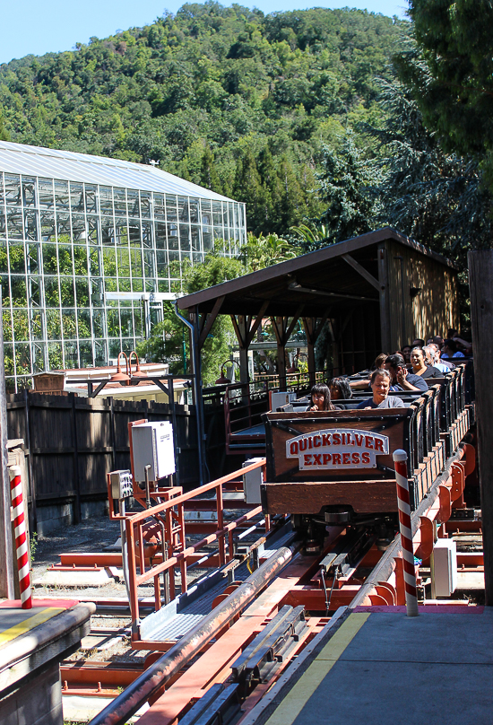 The Quicksilver Express roller coaster at Gilroy Gardens, Gilroy, California