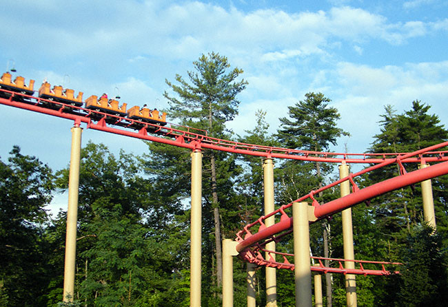 The Canyon Blaster Roller Coaster At The Great Escape, Lake George, New York